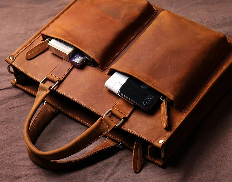 The Dagmar Leather Briefcase | Vintage Leather Messenger Bag - BagNook