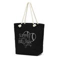 Load image into Gallery viewer, Viv & Lou Castaway Tote | Summer Nights, Ball Park Lights, Black