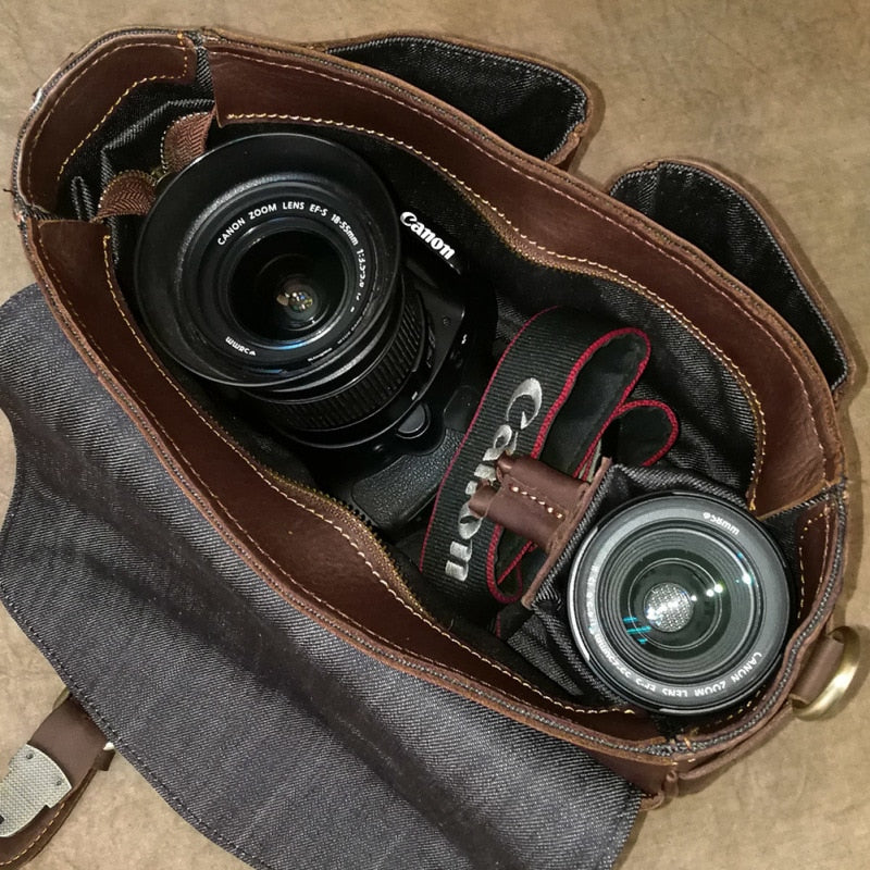 The Faust Leather Camera Bag | Vintage Messenger Bag - BagNook