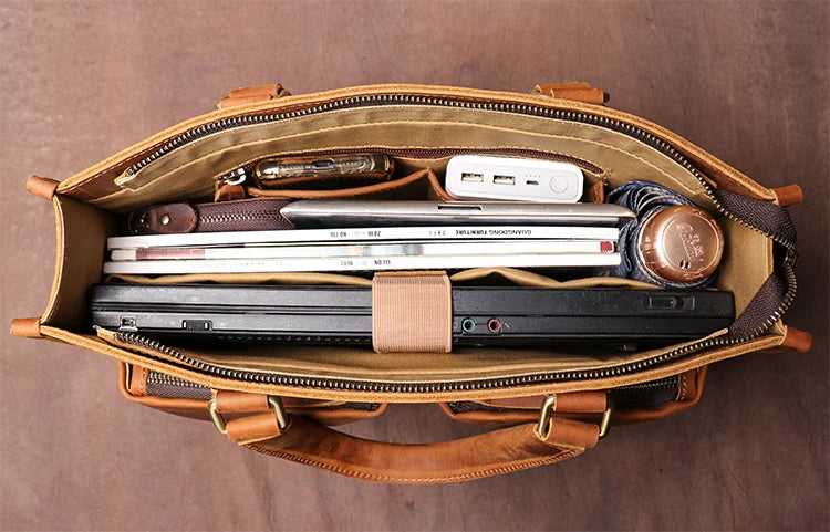 The Dagmar Leather Briefcase | Vintage Leather Messenger Bag - BagNook