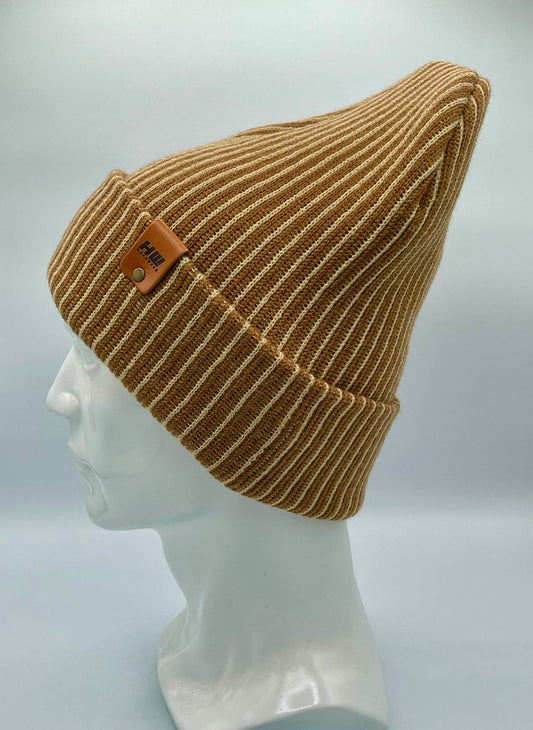 Cuffed Traditional Wide Ribbed, Beige/Brown