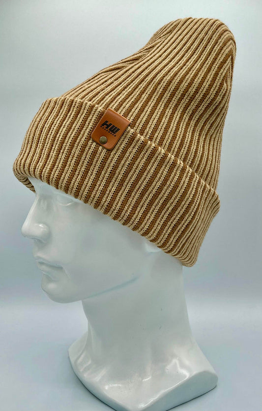 Cuffed Traditional Wide Ribbed, Brown/Beige