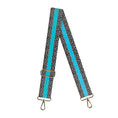 Load image into Gallery viewer, Aqua Stripe Dot Cross Strap by Viv & Lou® - BagNook