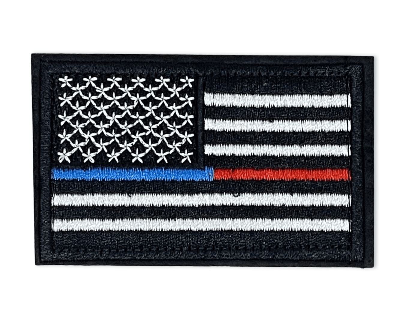 (red blue line)Tactical USA Flag Patch w/Detachable Backing - BagNook