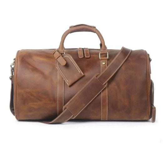 (brown)The Dagny Weekender | Large Leather Duffle Bag - BagNook