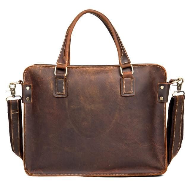 The Viggo Briefcase | Genuine Leather Messenger Bag w/adj straps - BagNook