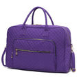 Load image into Gallery viewer, (purple)Jayla Solid Quilted Cotton Duffel Bag by Mia K - BagNook
