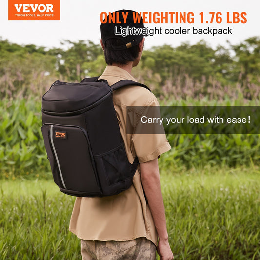 VEVOR Cooler Backpack 28 Cans, Black - BagNook