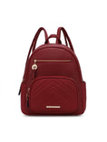 Load image into Gallery viewer, (red)Romana Vegan Leather Backpack by Mia k - BagNook