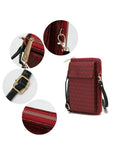 Load image into Gallery viewer, (burgundy)Mala Phone Wallet Vegan Leather Crossbody Bag by Mia k - BagNook