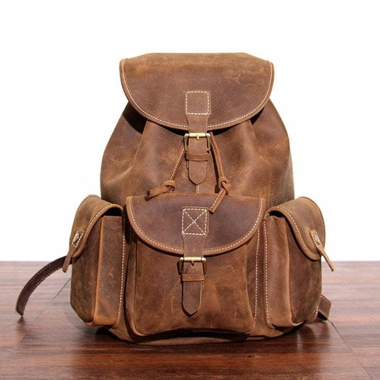 (brown)The Asmund Backpack | Genuine Leather Rucksack - BagNook