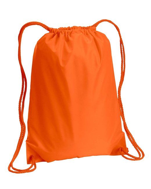 (orange)Drawstring Backpack 14" x 18" - bagNook