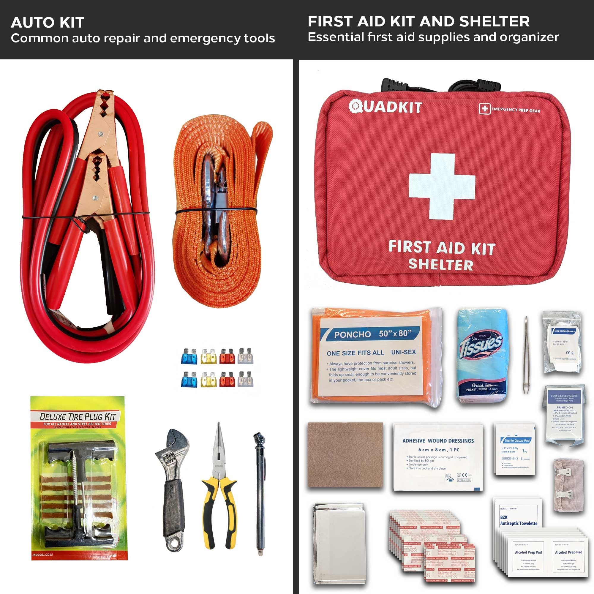 QUADKIT ATV Emergency Kit (106 Essential Items) for ATV, OFF ROAD - BagNook