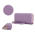 Load image into Gallery viewer, (lavender)Honey Leather Flower Embossed Wallet by Mia K - BagNook