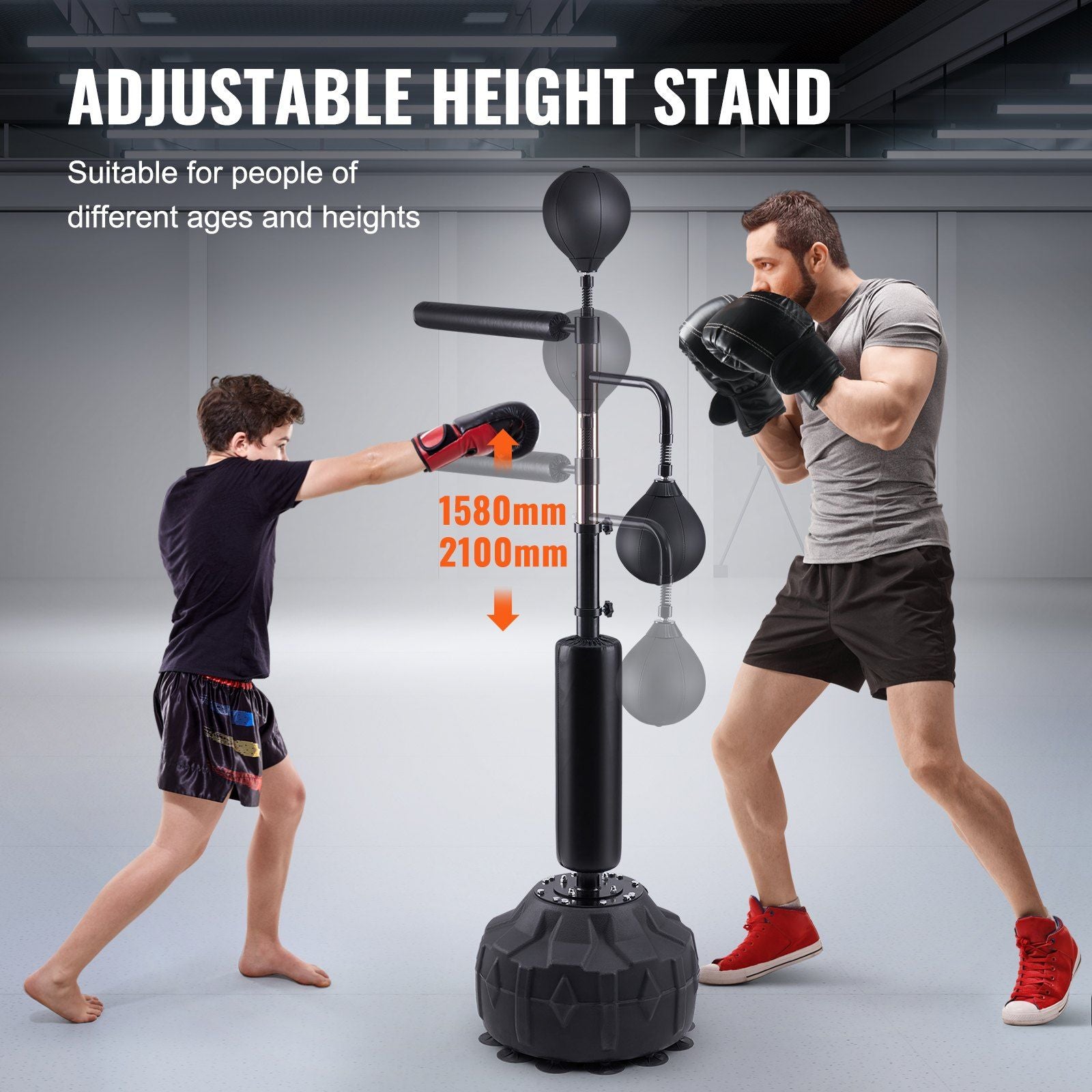 VEVOR Boxing Speed Trainer Punching Bag with Stand - Height Adjustable - BagNook