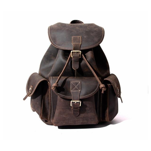 (dark brown)The Asmund Backpack | Genuine Leather Rucksack - BagNook
