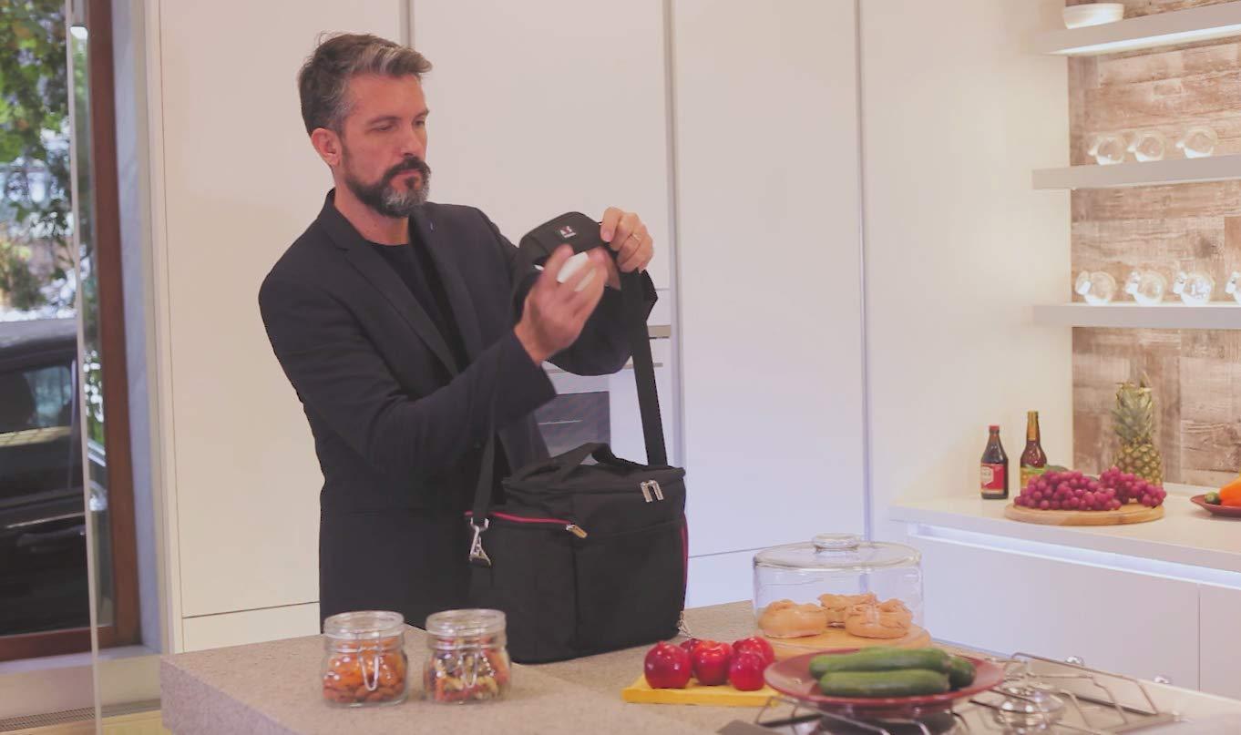 Meal Prep Insulated Lunch Box, Black Purple - BagNook