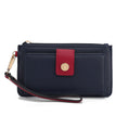 Load image into Gallery viewer, (navy-red)Olympe Vegan Leather Wristlet Wallet by Mia K - BagNook
