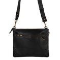 Load image into Gallery viewer, Brook Wide Crossbody - Upcycled Leather - Black - BagNook