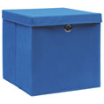 Load image into Gallery viewer, Storage Boxes w/Lids 4pc 12.6"x12.6"x12.6" Fabric - Blue - BagNook