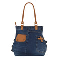 Load image into Gallery viewer, Abby Denim Frill Shoulder Bag - Upcycled Leather - BagNook