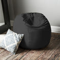 Load image into Gallery viewer, Jaxx Saxx 3 ft Round Bean Bag - Black - BagNook