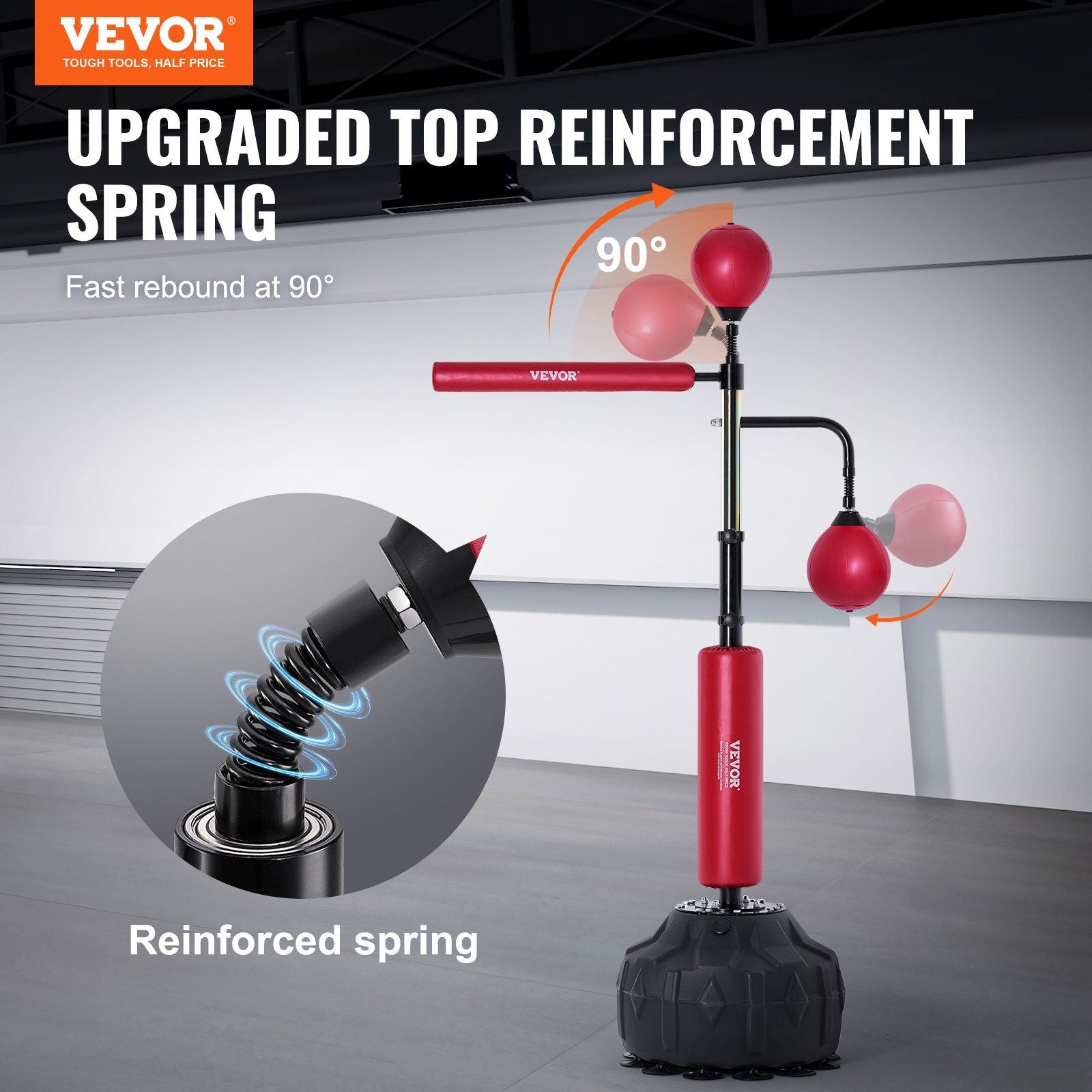 VEVOR Punching Bag with Stand - Height Adjustable, Red - BagNook