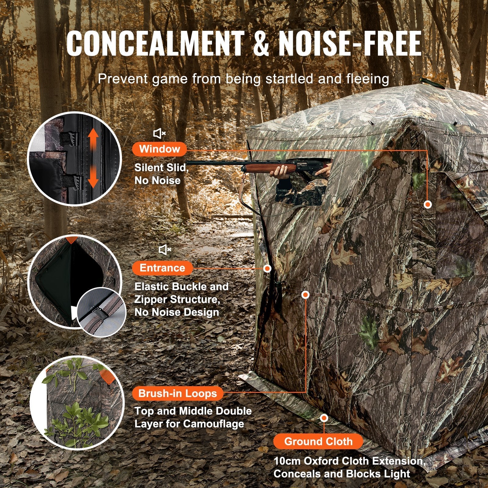 Hunting Blind, 270° See Through Ground Blind, 1-2 Person - BagNook