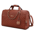 Load image into Gallery viewer, (cognac)Lexie Vegan Leather Women Duffle by Mia K - BagNook