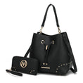 Load image into Gallery viewer, (black)Callie Solid Bucket Bag with Matching Wallet by Mia K - BagNook