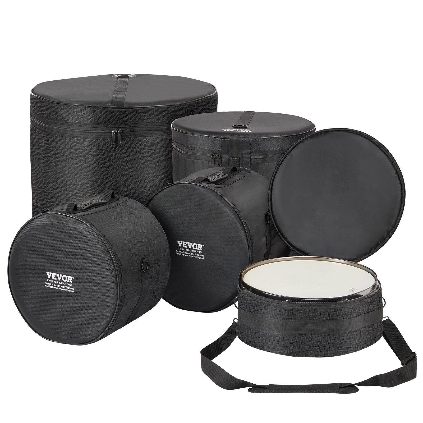 5-Piece Padded Drum Bag Set - w/Detachable Shoulder Strap - BagNook