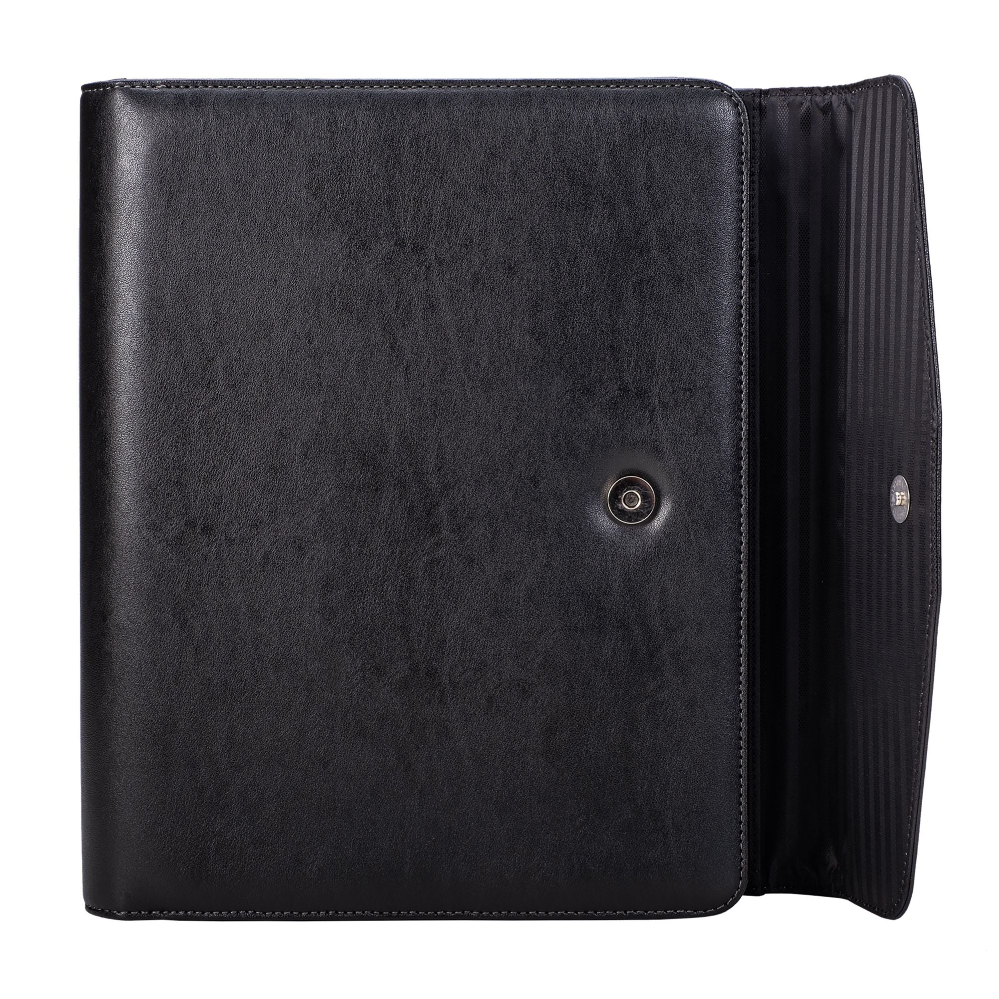 (black)The V.P Pro Faux Leather Tri Fold Padfolio - It fits a tablet! - BagNook