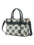 Load image into Gallery viewer, (olive)Coleen Vegan Leather Women Plaid Satchel Bag by Mia k - BagNook