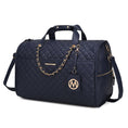 Load image into Gallery viewer, (navy)Lexie Vegan Leather Women Duffle by Mia K - BagNook