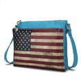 Load image into Gallery viewer, (turquoise)Madeline Vegan Leather Flag Women Crossbody by Mia K - BagNook