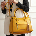 Load image into Gallery viewer, (mustard)Valeria Satchel Handbag with Keyring by Mia K - BagNook
