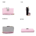 Load image into Gallery viewer, (pink-grey)Solene Vegan Leather Women Wristlet Wallet by Mia K - BagNook