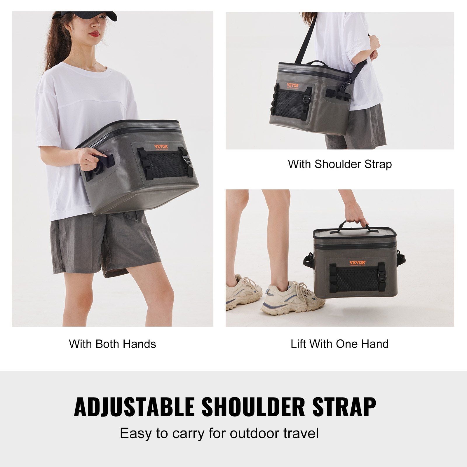 VEVOR Soft Cooler Bag, 24 Cans, Dark Gray - BagNook