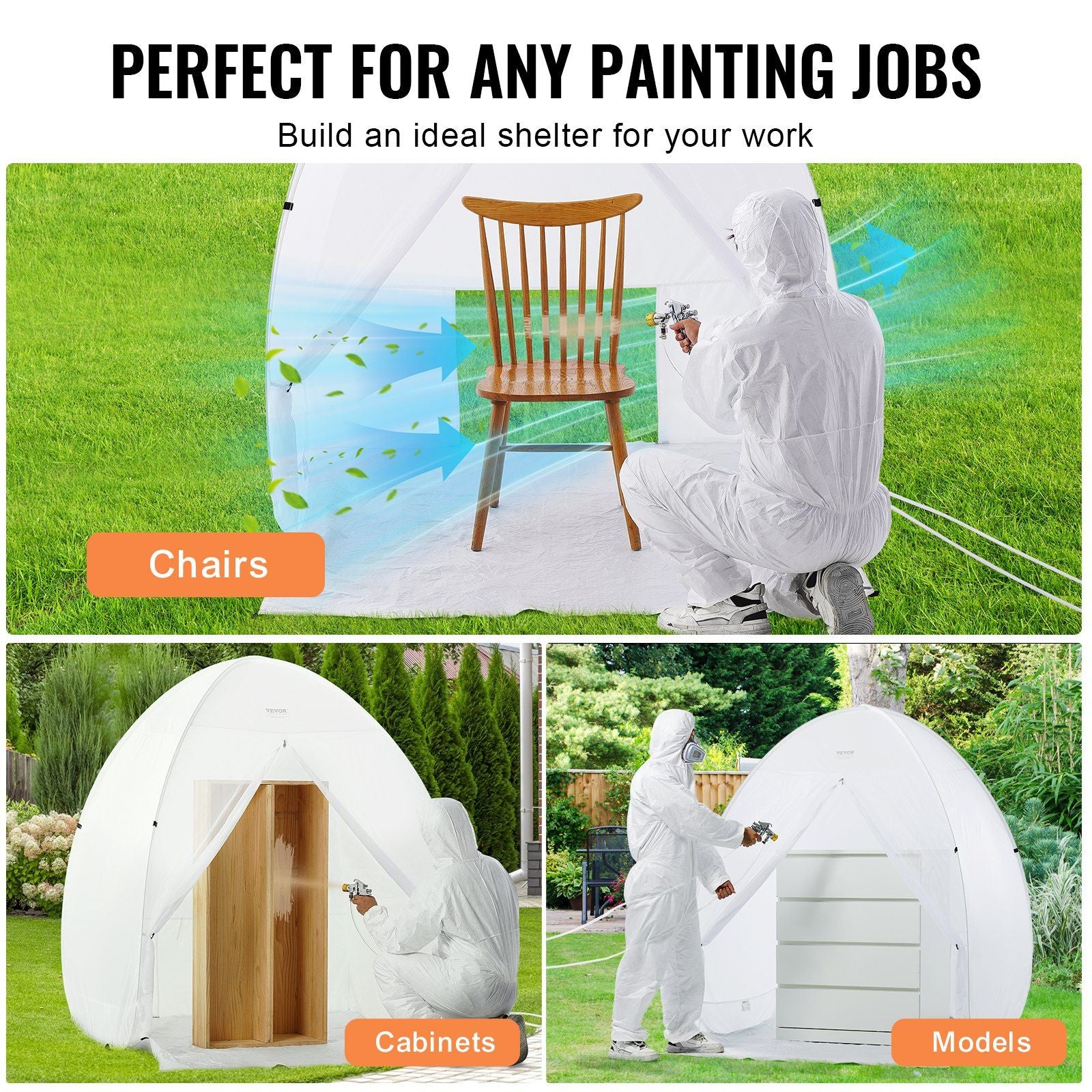VEVOR Spray Paint Pop-Up Tent - 60x60x70in - BagNook