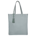 Load image into Gallery viewer, Maud Book Shop Tote - Upcycled Leather - Cool Grey - BagNook
