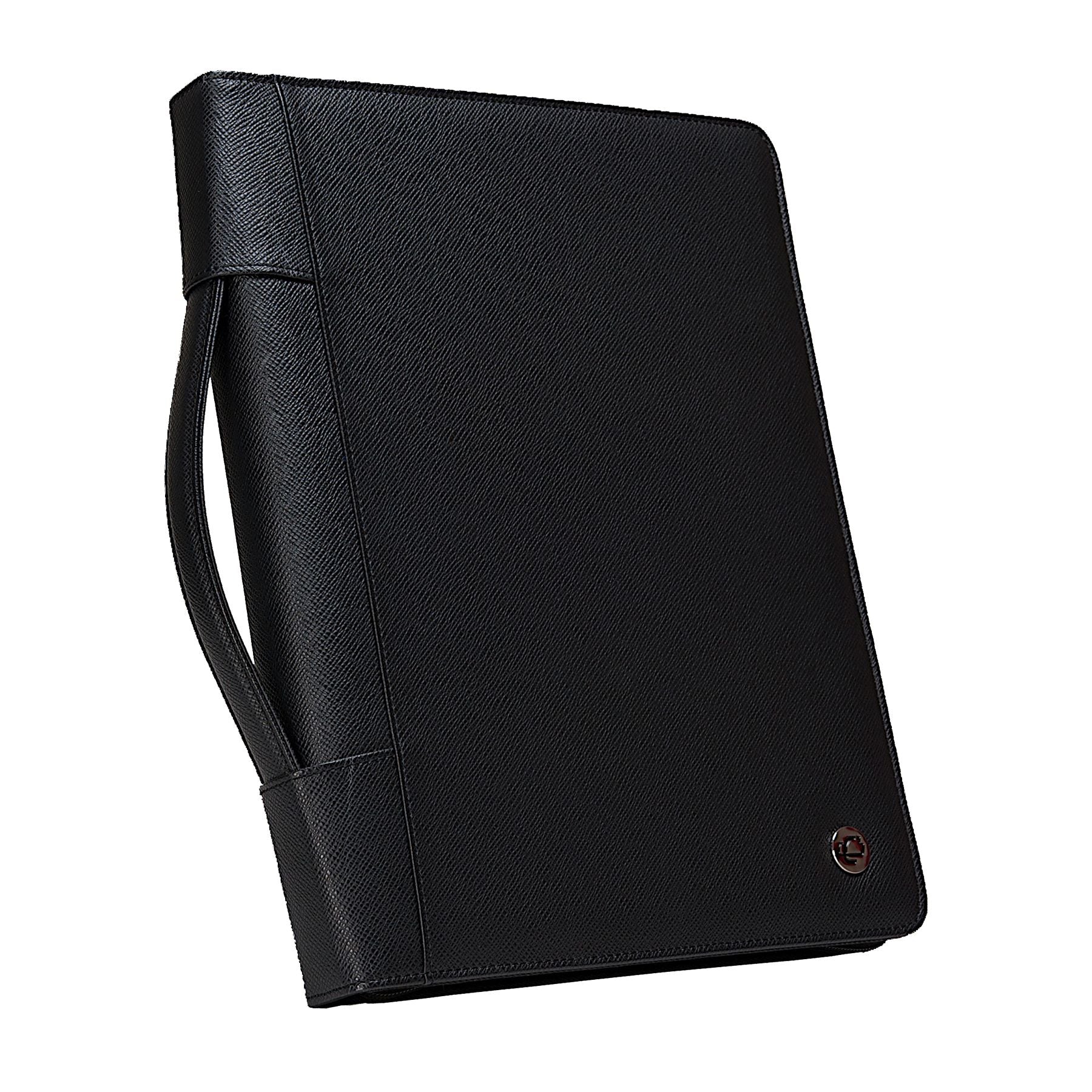 The Executive Faux Leather Binder Padfolio with Removeable 1" Ring- Black - BagNook