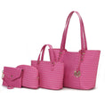 Load image into Gallery viewer, (fuchsia)Lippa M Signature Crocodile Embossed Tote Set by Mia K - BagNook