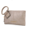 Load image into Gallery viewer, (taupe)Simone Clutch/Wristlet Handbag Vegan Leather by Mia k - BagNook