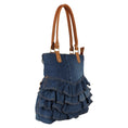 Load image into Gallery viewer, Abby Denim Frill Shoulder Bag - Upcycled Leather - BagNook