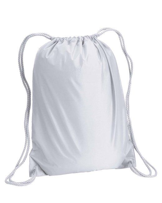 (white)Drawstring Backpack 14" x 18" - bagNook