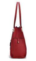 Load image into Gallery viewer, (navy-wine)Kindred Oversize Tote Vegan Leather by Mia k - BagNook