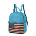 Load image into Gallery viewer, (turquoise)Briella Vegan Leather Women FLAG Backpack by Mia K - BagNook