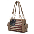 Load image into Gallery viewer, (taupe)Alaina Vegan Leather Women Flag Shoulder Bag by Mia K - BagNook