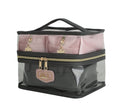 Load image into Gallery viewer, (pink charcoal)Emma Cosmetic 4pc Set by MiaK - BagNook
