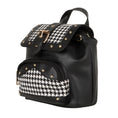 Load image into Gallery viewer, Millie Houndstooth Print Mini Backpack - Upcycled Leather - BagNook